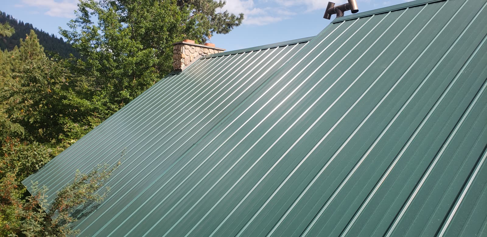 Completed Ketron metal roof in the North Idaho landscape